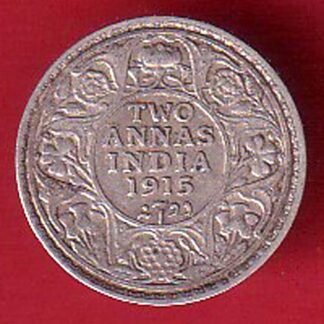British India 1915 George v two annas silver coin– FC9127