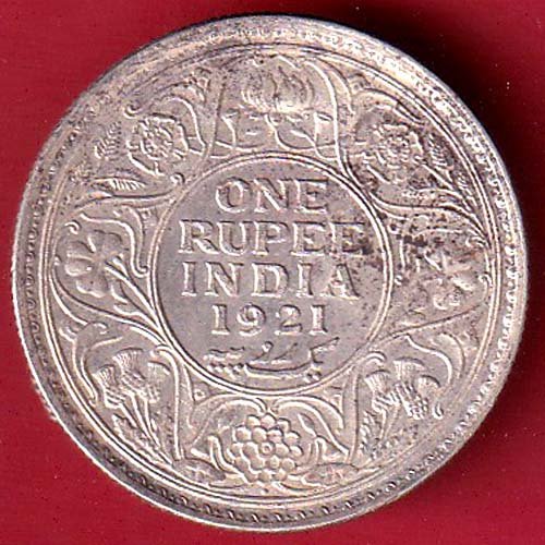 british india 1921 george v bombay mint one rupee silver coin – FC9133