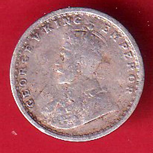 british india 1911 george v two annas silver coin– FC9156 - Image 2