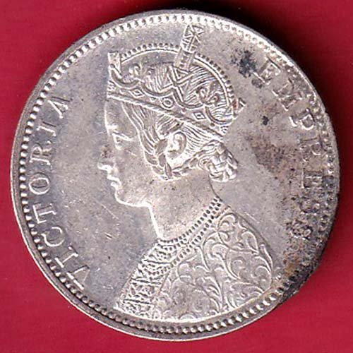 British india 1900 victoria empress one rupee silver coin–FC9180 - Image 2