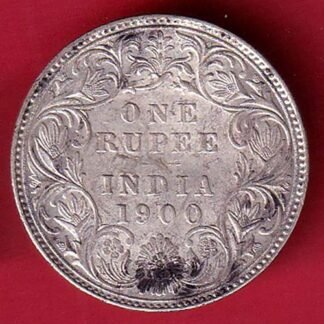 British india 1900 victoria empress one rupee silver coin –FC9184