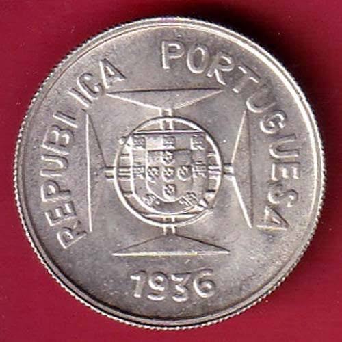 “UNC” Republic portugues 1936 Lisboa mint ½ Rupia SILVER COIN- FEH142