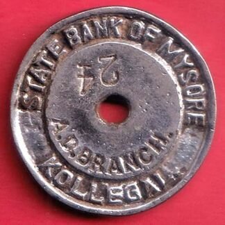 bank token: state bank of mysore kollegal A.D.BRANCH TOKEN-FF37