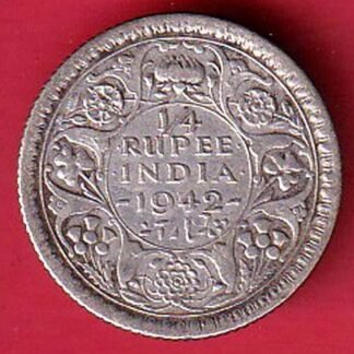 british india 1942 george vi 1/4 rupee silver coin – FC9242