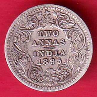 british india 1895 victoria empress two annas silver coin – FC9417