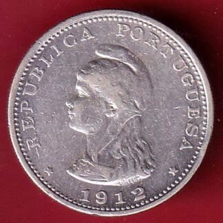 SCARCE “UNC’’ Portuguese India Uma rupee 1912 ( 2 OVER 1)BEAUTIFUL SILVER COIN- FC9321
