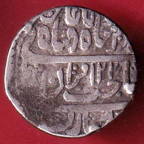 "FULL DATE" Gwalior state sheopur mint , Daulat Rao one rupee silver coin - FC9324 - Image 2