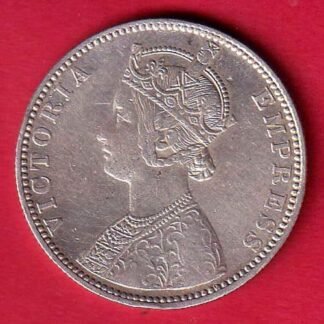 BRITISH INDIA “1889” VICTORIA QUEEN ONE RUPEE BEAUTIFUL SILVER COIN - FC9343