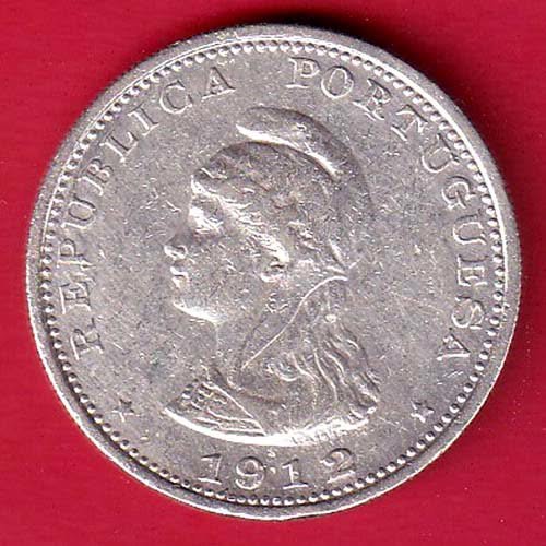 “UNC’’ Portuguese India Uma rupee 1912 BEAUTIFUL SILVER COIN-- FC9355