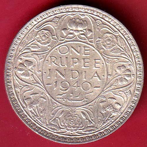 BRITISH INDIA 1940 BOMBAY MINT GEORGE VI ONE RUPEE BEAUTIFUL SILVER COIN- FC9356