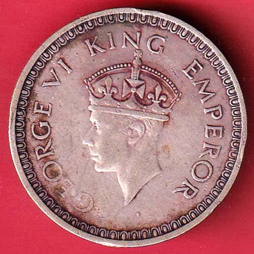 BRITISH INDIA 1943 BOMBAY MINT GEORGE VI ONE RUPEE BEAUTIFUL SILVER COIN- FC9357 - Image 2