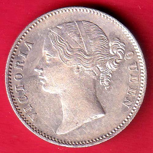 EAST INDIA COMPANY 1840 DIVIDED LEGEND VICTORIA QUEEN BEAUTIFUL ONE RUPEE SILVER COIN- FC9360