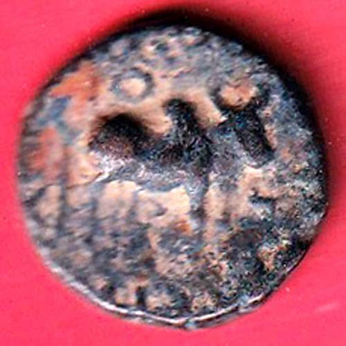 ANCIENT INDIA KUSHAN KING DYNASTY BEAUTIFUL SCARE COPPER COIN:- FC9364 - Image 2