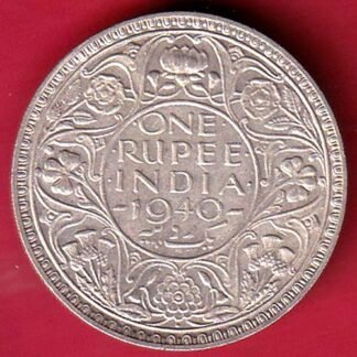BRITISH INDIA 1940 BOMBAY MINT GEORGE VI ONE RUPEE BEAUTIFUL SILVER COIN– fc9458