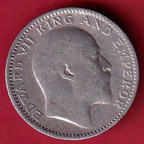 BRITISH INDIA 1910 EDWARD VII KING EMPEROR HALF RUPEE SILVER COIN- FEH123 - Image 2