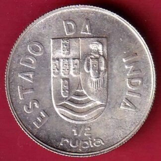 “UNC” Republic portugues 1936 Lisboa mint ½ Rupia SILVER COIN- FEH142