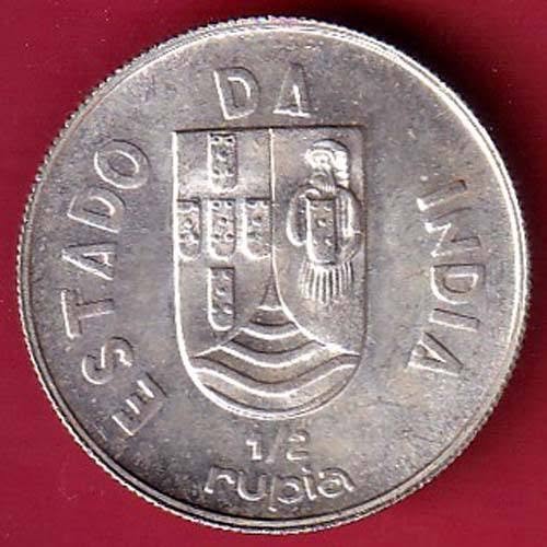 “UNC” Republic portugues 1936 Lisboa mint ½ Rupia SILVER COIN- FEH142