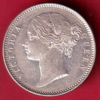 EAST INDIA COMPANY 1840 DIVIDED LEGEND VICTORIA QUEEN BEAUTIFUL ONE RUPEE SILVER COIN- FC9437