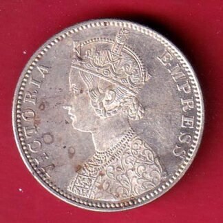 British india 1900 victoria empress one rupee silver coin - F9889