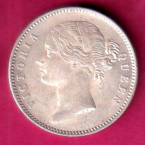 EAST INDIA COMPANY 1840 DIVIDED LEGEND VICTORIA QUEEN BEAUTIFUL ONE RUPEE SILVER COIN - F9896