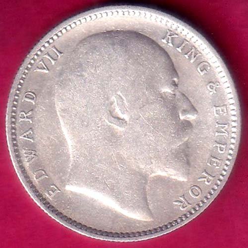 British India Edward VII 1906 One Rupee Silver Coin - F9897 - Image 2