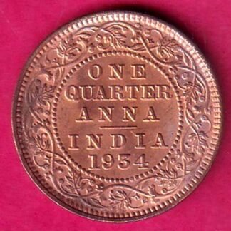 BRITISH INDIA 1934 ONE QURTER ANNA GEORGE V COPPER COIN - F9901