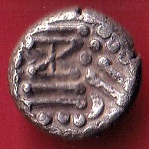 ANCIENT INDIA GADHAYA DYNASTY KING PORTRAIT COIN – f9934 - Image 2