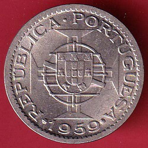 PORTUGUESE INDIA GOA 1 ESCUDO 1959 COIN–F9998 - Image 2