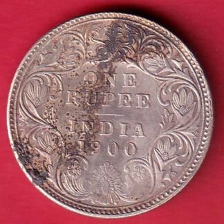 British india 1900 victoria empress one rupee silver coin  – FC9192