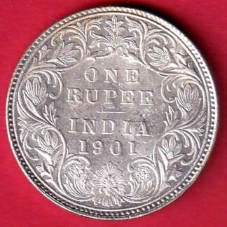 BRITISH INDIA 1901 VICTORIA EMPRESS ONE RUPEE BEAUTIFUL SILVER COIN– FC9224