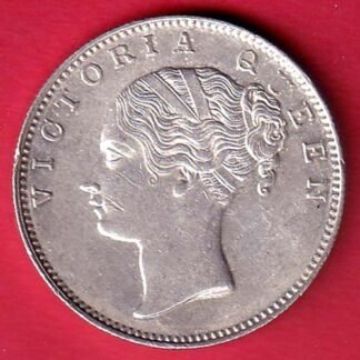 EAST INDIA COMPANY 1840 CONTINIOUS LEGEND VICTORIA QUEEN BEAUTIFUL ONE  RUPEE SILVER COIN  – FC9247
