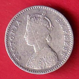 British India 1885 victoria empress two anna silver coin– FC9254