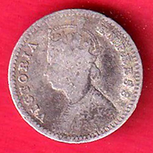 British India 1883 Victoria Empress Two anna silver coin– FC9256 - Image 2