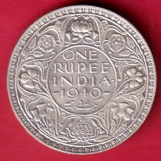 BRITISH INDIA 1940 BOMBAY MINT GEORGE VI ONE RUPEE BEAUTIFUL SILVER COIN – FC9261