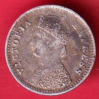 british india 1897 VICTORIA EMPRESS TWO ANNAS SILVER COIN – FC9265