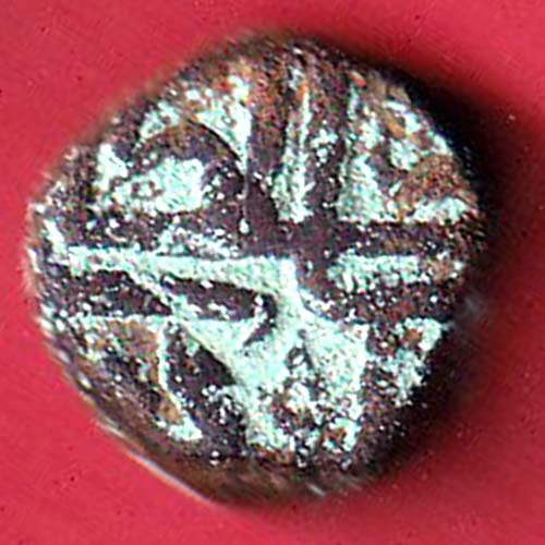 mughals akbar gujarat lical issue falus copper coin – FC9268 - Image 2