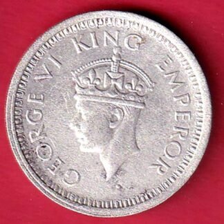 British India 1945 Bombay Mint George Vi One Rupee SILVER COIN - FC9312