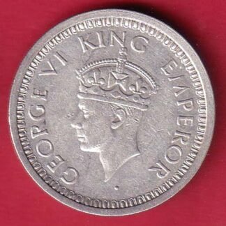 BRITISH INDIA 1944 BOMBAY MINT one RUPEE SILVER COIN- FC9313