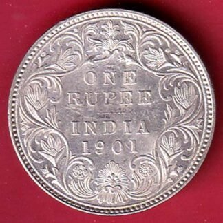 BRITISH INDIA 1901 VICTORIA EMPRESS ONE RUPEE BEAUTIFUL SILVER COIN- FC9317