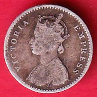 british india 1883 victoria empress two annas silver coin– FC9389