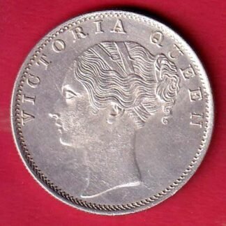 EAST INDIA COMPANY 1840 CONTINIOUS LEGEND VICTORIA QUEEN BEAUTIFUL ONE RUPEE SILVER COIN– FC9447