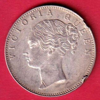 EAST INDIA COMPANY 1840 CONTINIOUS LEGEND VICTORIA QUEEN BEAUTIFUL ONE RUPEE SILVER COIN – FC9683