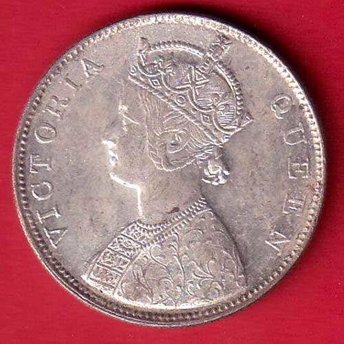 BRITISH INDIA (2 dot on top)1862 VICTORIA QUEEN ONE RUPEE SILVER COIN – FC9663 - Image 2