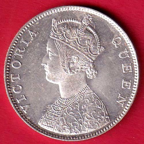 BRITISH INDIA 1862 VICTORIA QUEEN ONE RUPEE SILVER COIN– FC9664 - Image 2
