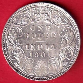 BRITISH INDIA 1901 VICTORIA EMPRESS ONE RUPEE BEAUTIFUL SILVER COIN- FC9616