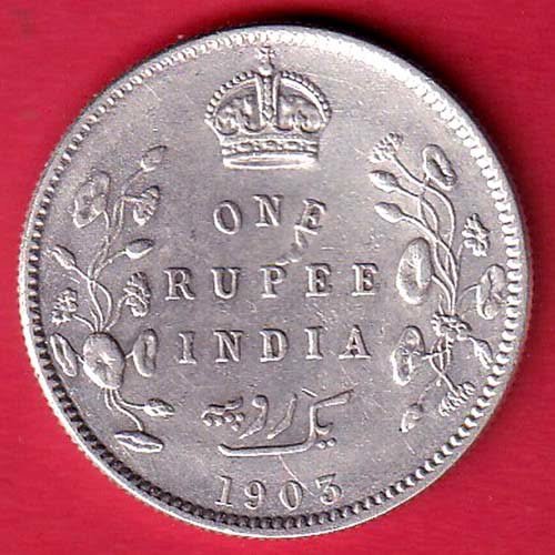 British India Edward VII 1903 One Rupee Silver Coin– FC9668