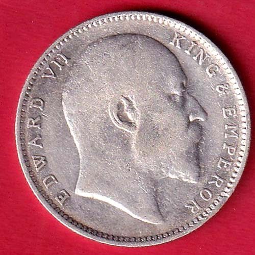 British India Edward VII 1905 One Rupee Silver Coin– FC9670 - Image 2