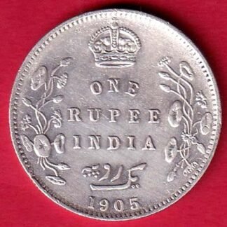 British India Edward VII 1905 One Rupee Silver Coin– FC9670