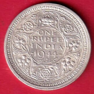 British India 1944 Bombay Mint George Vi One Rupee SILVER COIN- FEH457