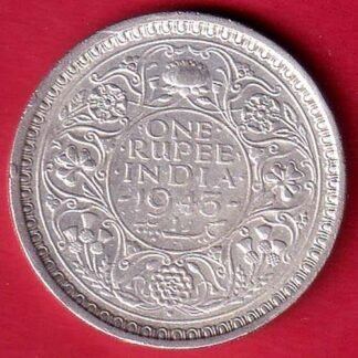 British India 1943 Bombay Mint George Vi One Rupee SILVER COIN- FEH458